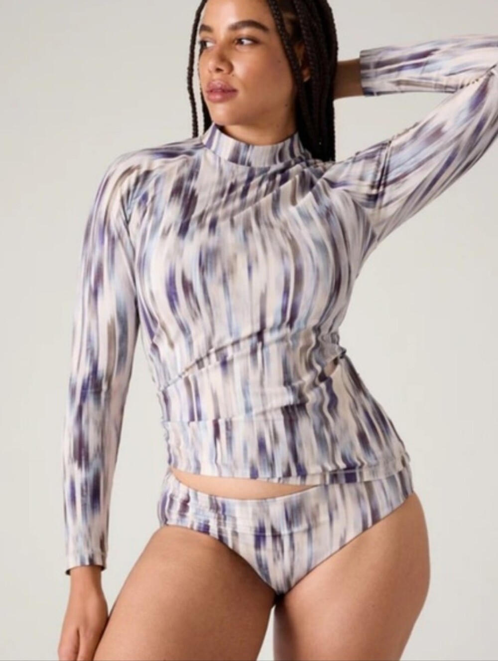 Athleta North Point Rash Guard Abstract Large Like New